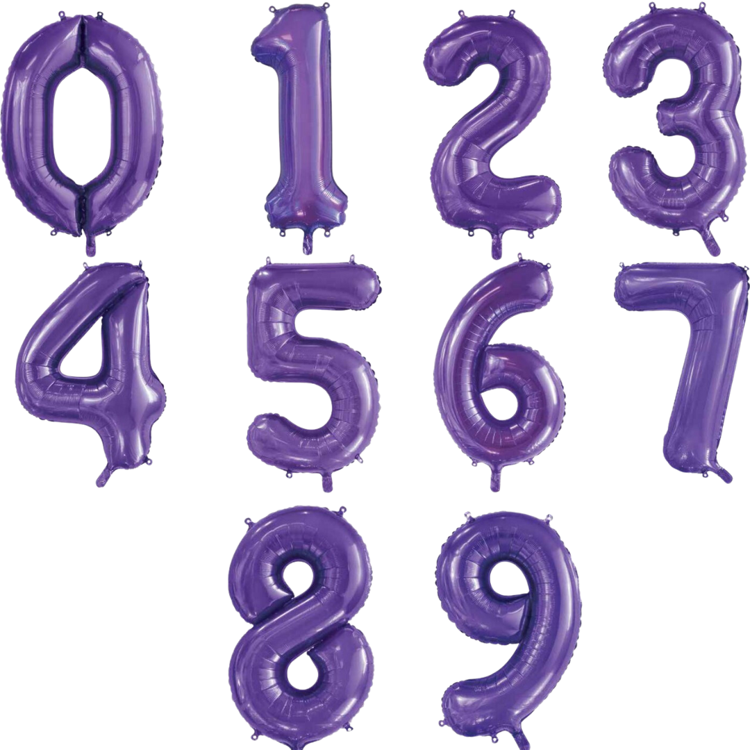 Rose Gold Large Number Balloons with 12 Metallic/Chrome Latex Balloons (28cm)