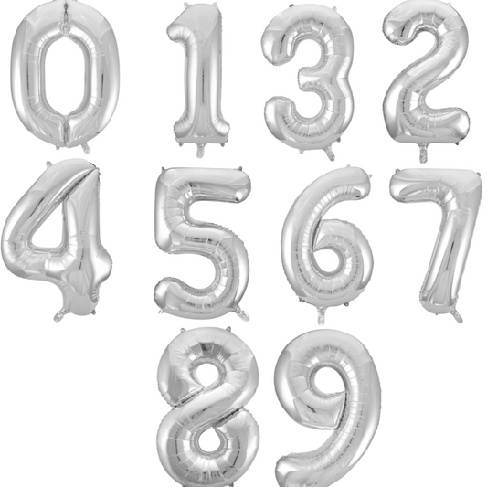 Large Number Balloon and 7 latex balloons