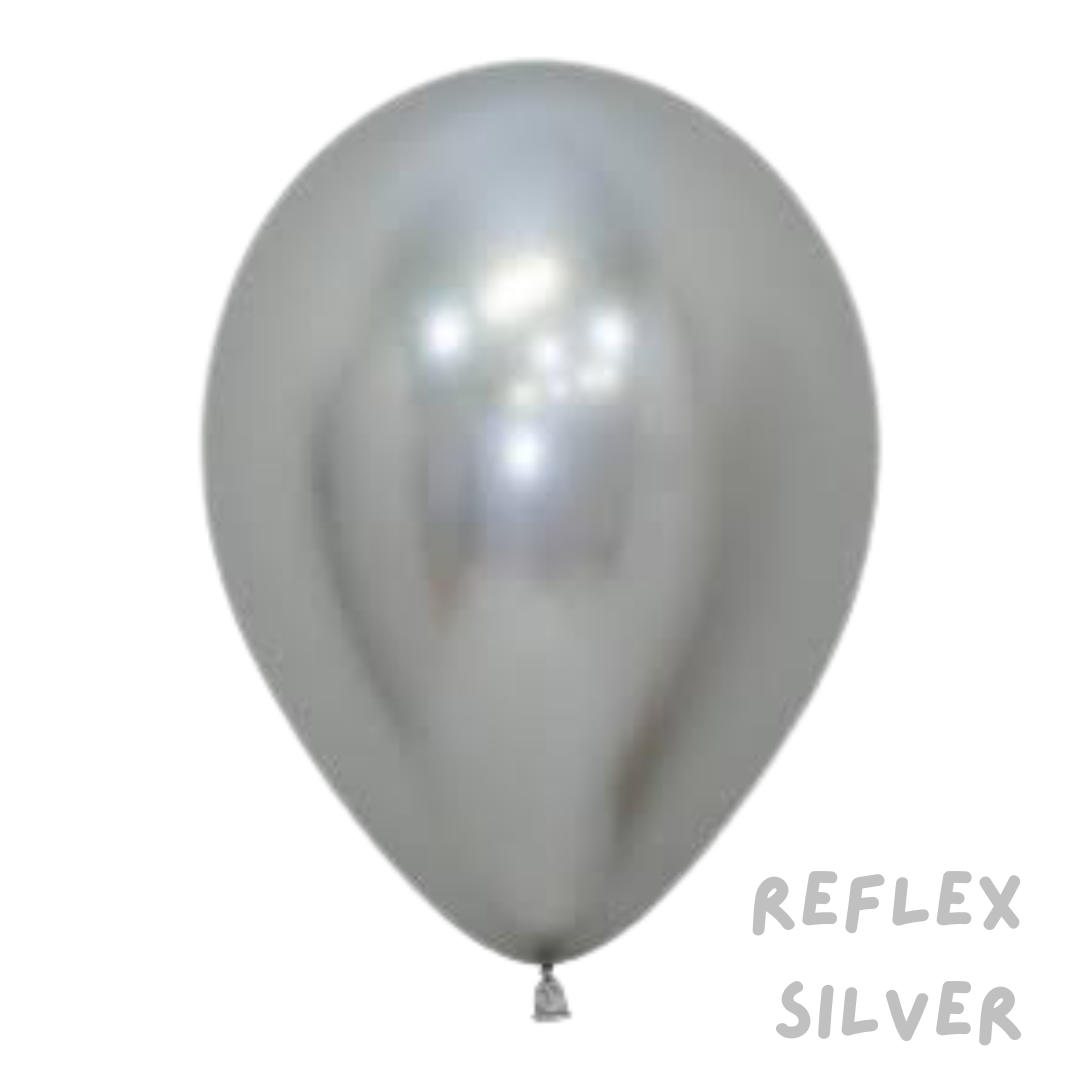 Rose Gold Large Number Balloons with 12 Metallic/Chrome Latex Balloons (28cm)