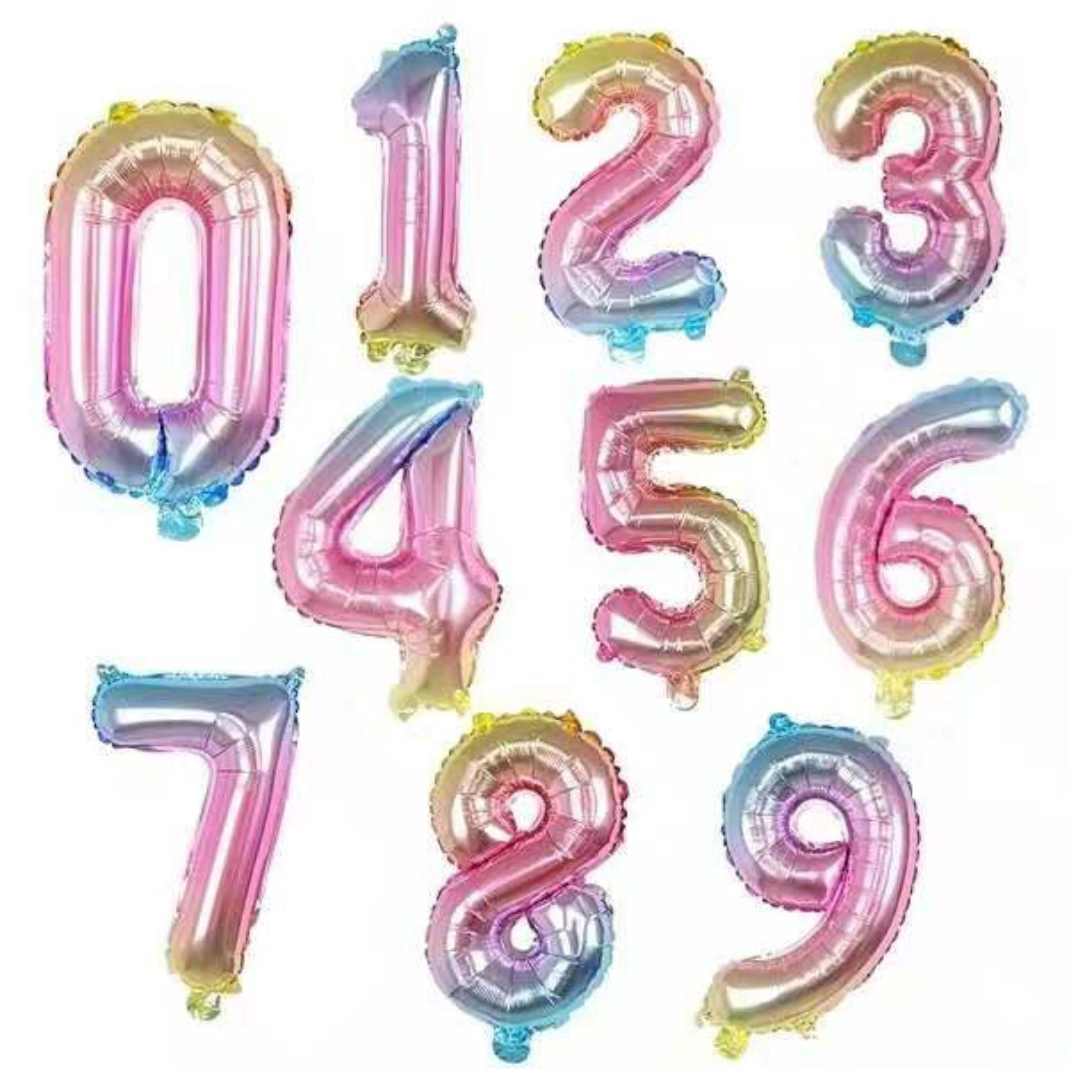 2 Large Number Bouquet and 1 personalised Bubble Balloon