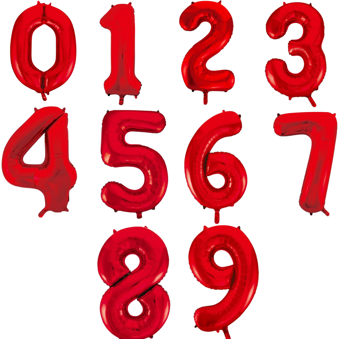 Rose Gold Large Number Balloons with 12 Metallic/Chrome Latex Balloons (28cm)