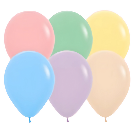 6 Pastel Matte Latex Balloon Bouquet in pastel colours of your choice