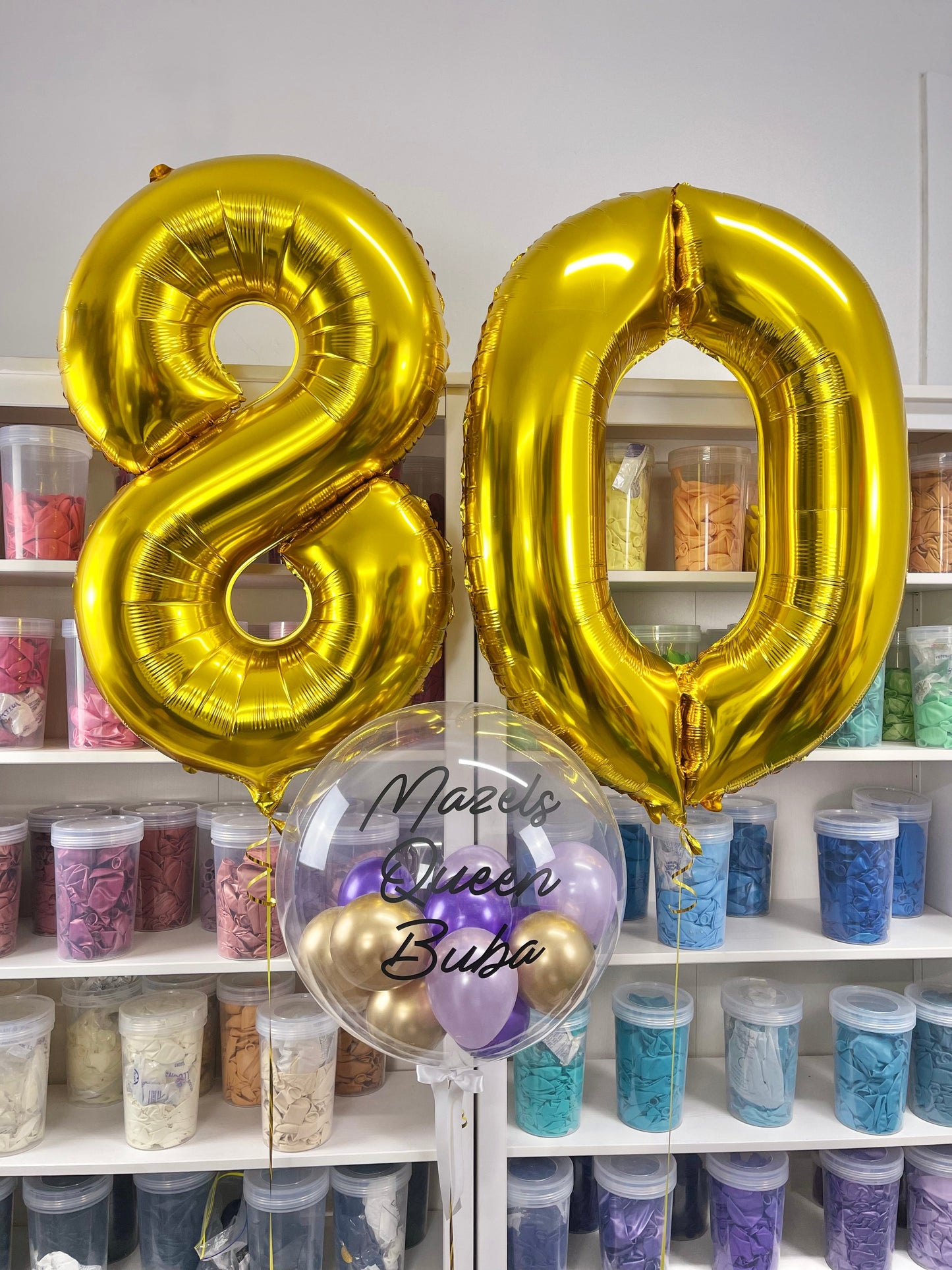 2 Large Number Bouquet and 1 personalised Bubble Balloon