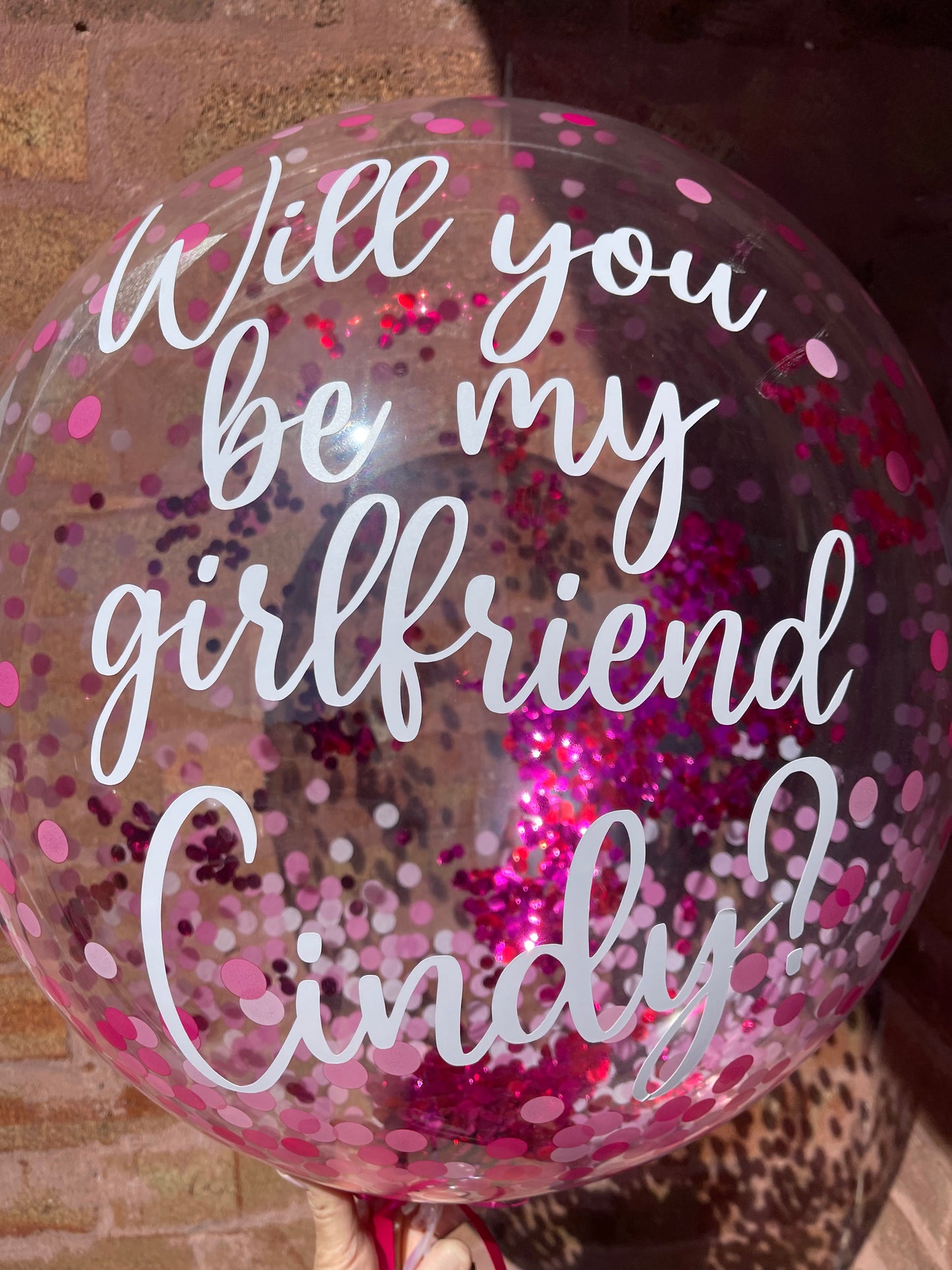 Bubble Balloon - Customised (Pink Confetti Dot)