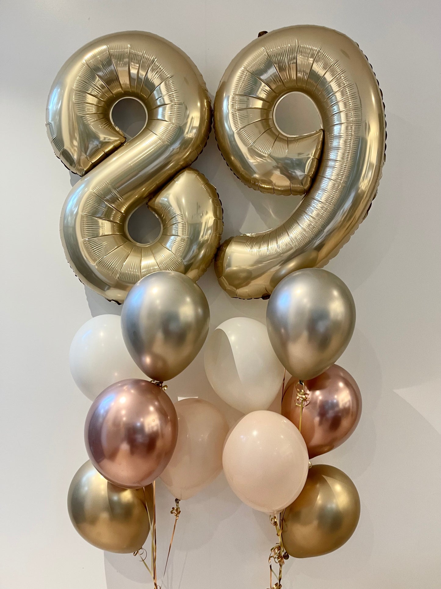 2 Large Number Balloon Bouquet and 10 metallic latex