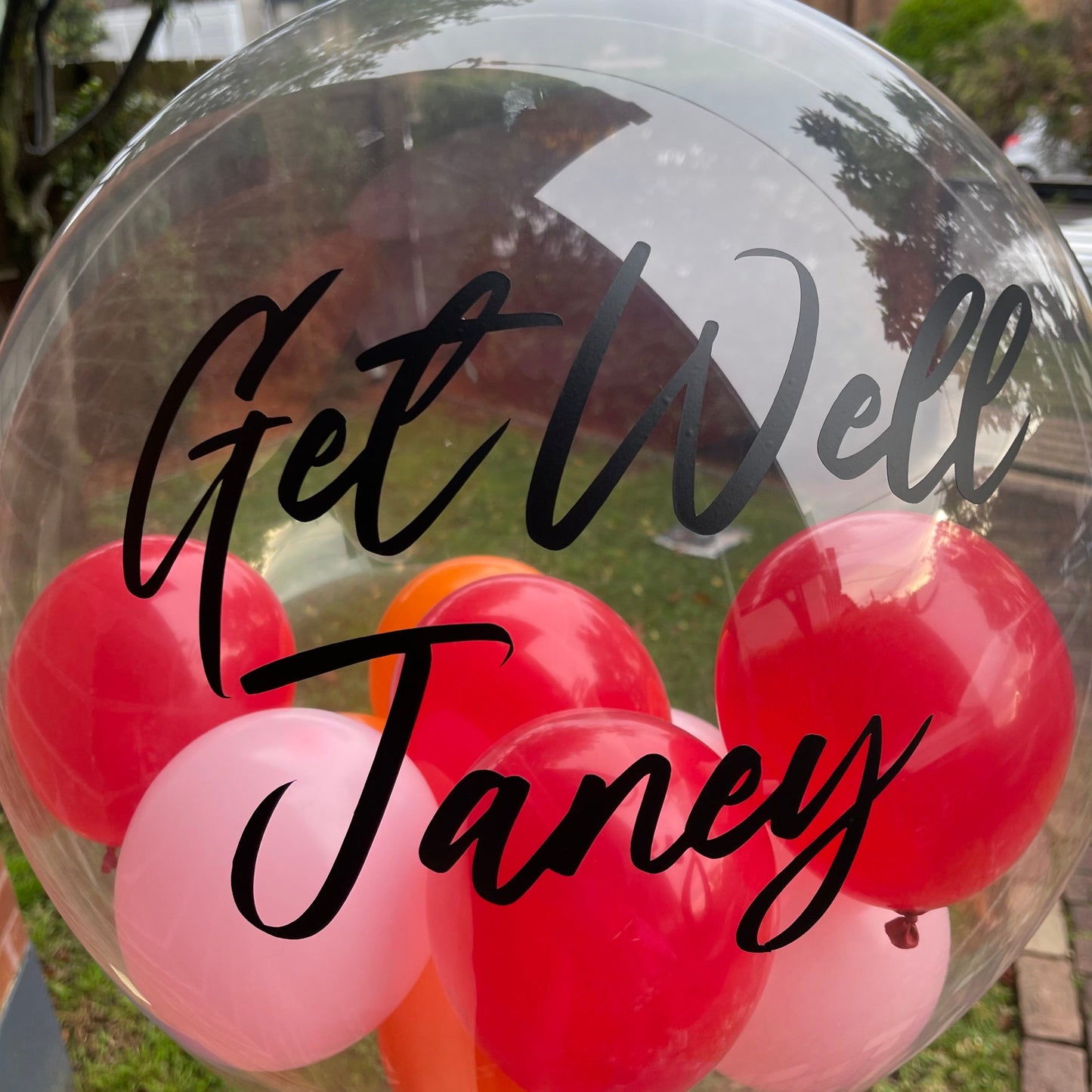 Bubble Balloons - Customised (Clear Bubble Balloon) Get Well