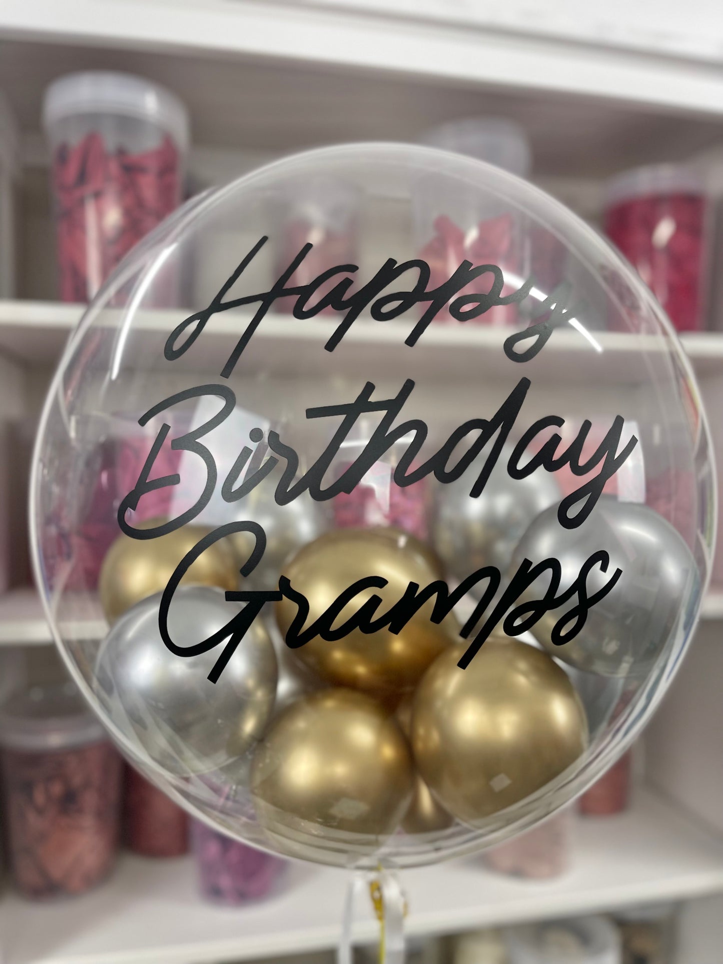 Bubble Balloons - Customised (Clear Bubble Balloon) Happy Bday