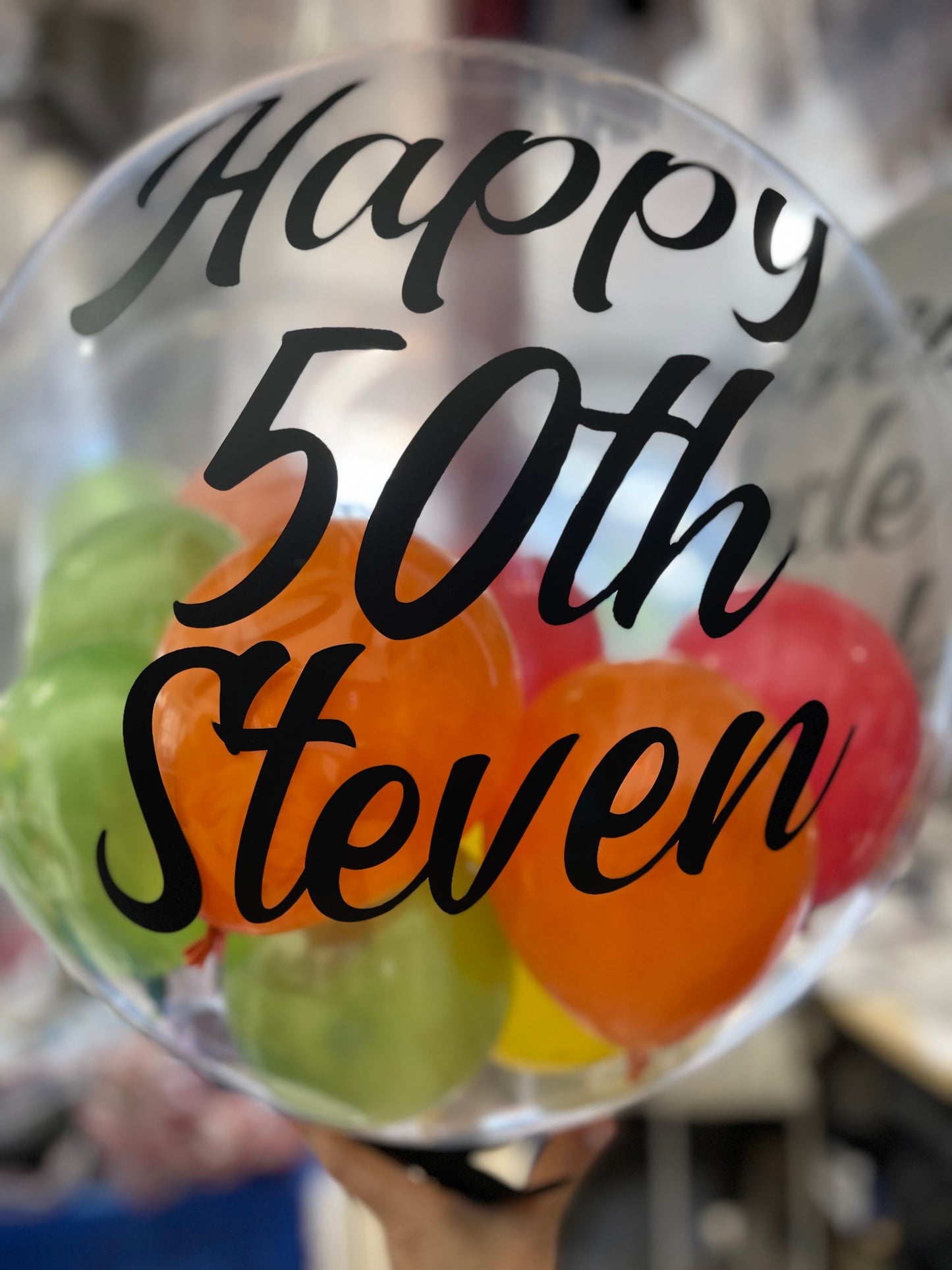 Bubble Balloons - Customised (Clear Bubble Balloon) Happy Bday