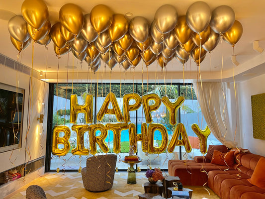 Gold Letter M Balloon - 86cm
