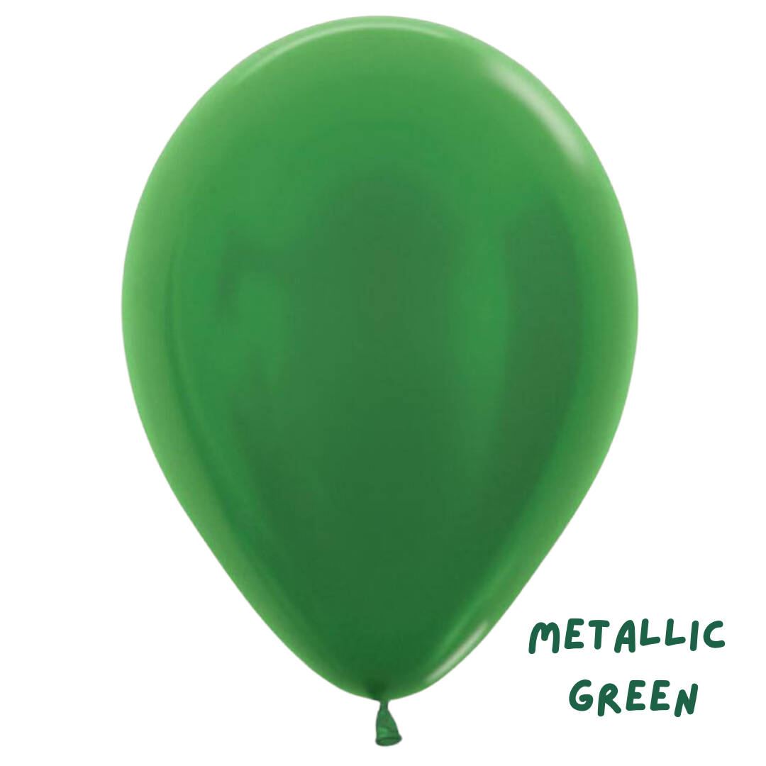 7 x 28cm Metallic Latex Helium Balloons with Hifloat