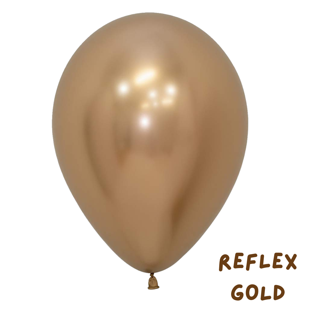 7 x 28cm Metallic Latex Helium Balloons with Hifloat