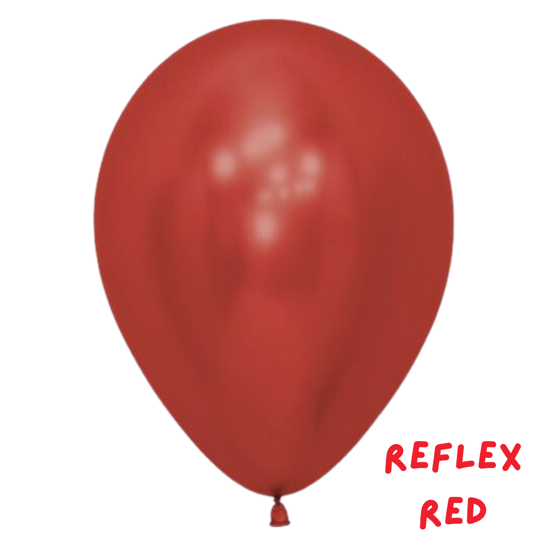 7 x 28cm Metallic Latex Helium Balloons with Hifloat