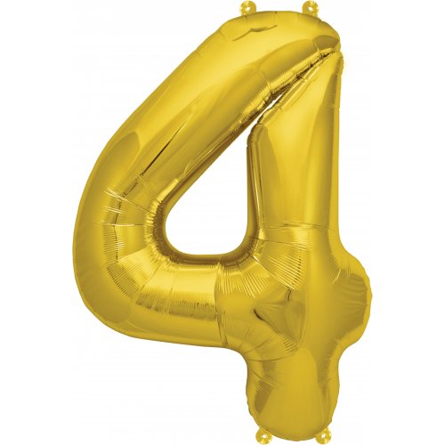 Gold - Large Number 86cm with Helium