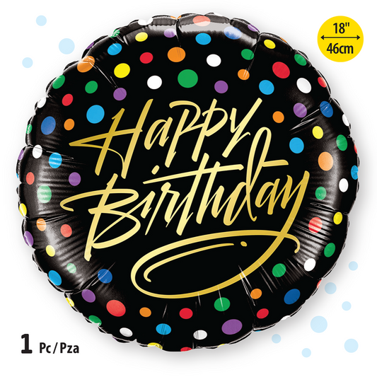 Birthday Gold Script & Dots