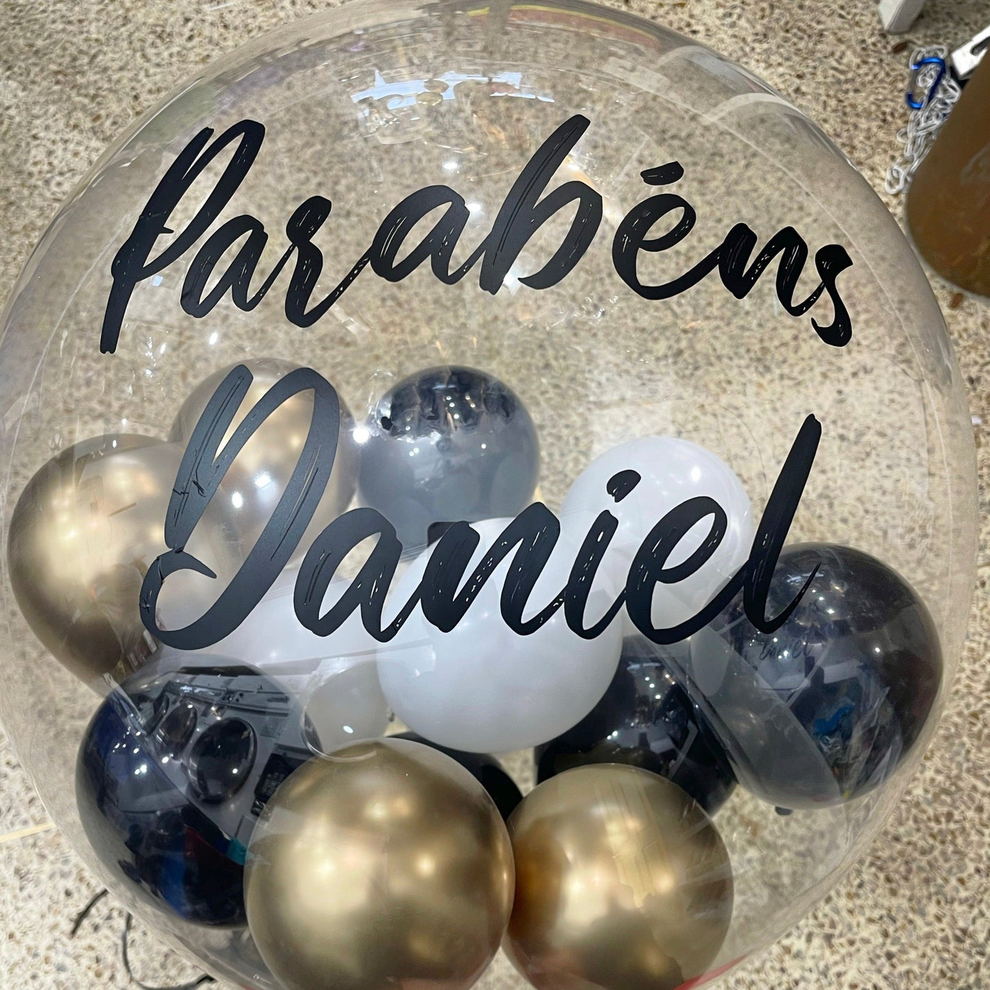 Bubble Balloons - Customised (Clear Bubble Balloon) Parabéns!