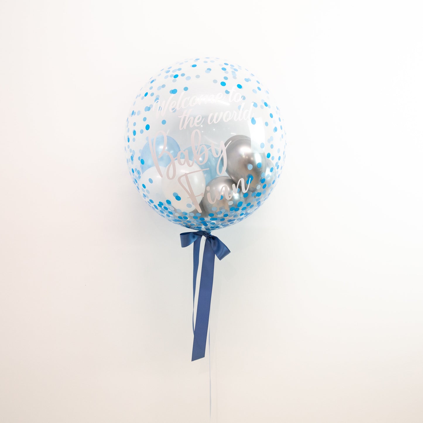 Bubble Balloon - Customised (Blue Confetti Dot)