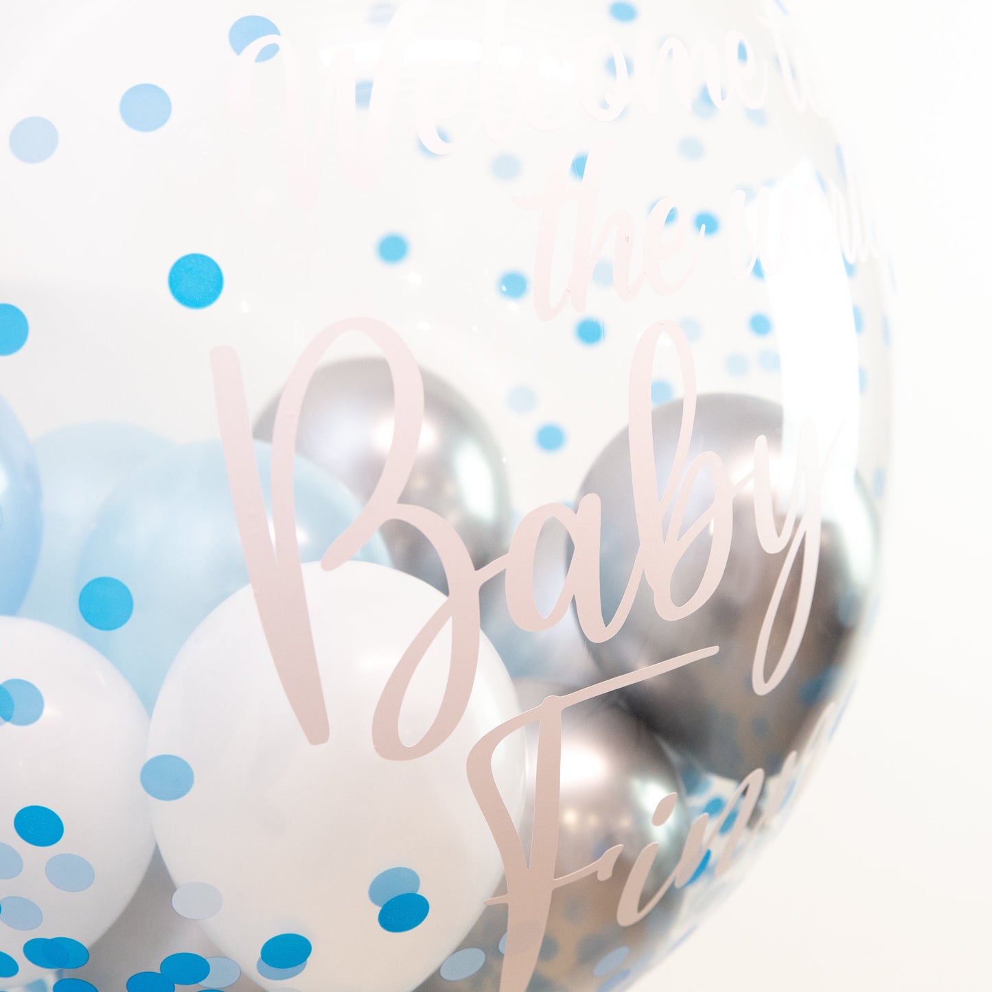 Bubble Balloon - Customised (Blue Confetti Dot)