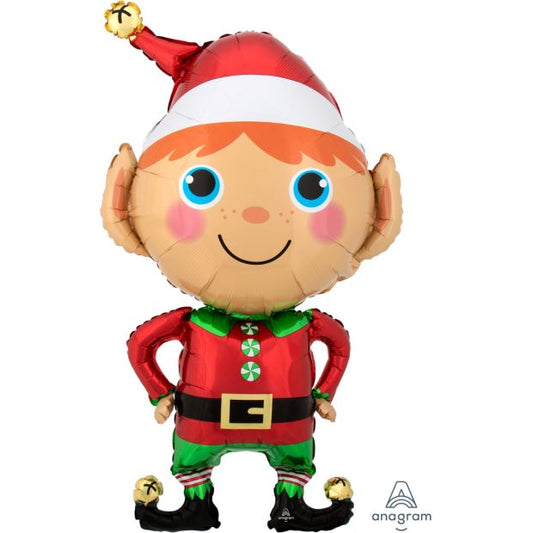 Happy Christmas Elf 88cm foil helium filled