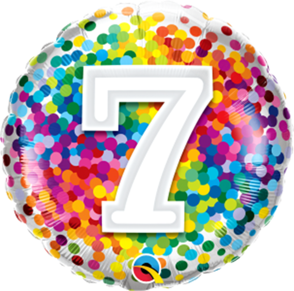 Number 7 - 45cm helium filled balloon