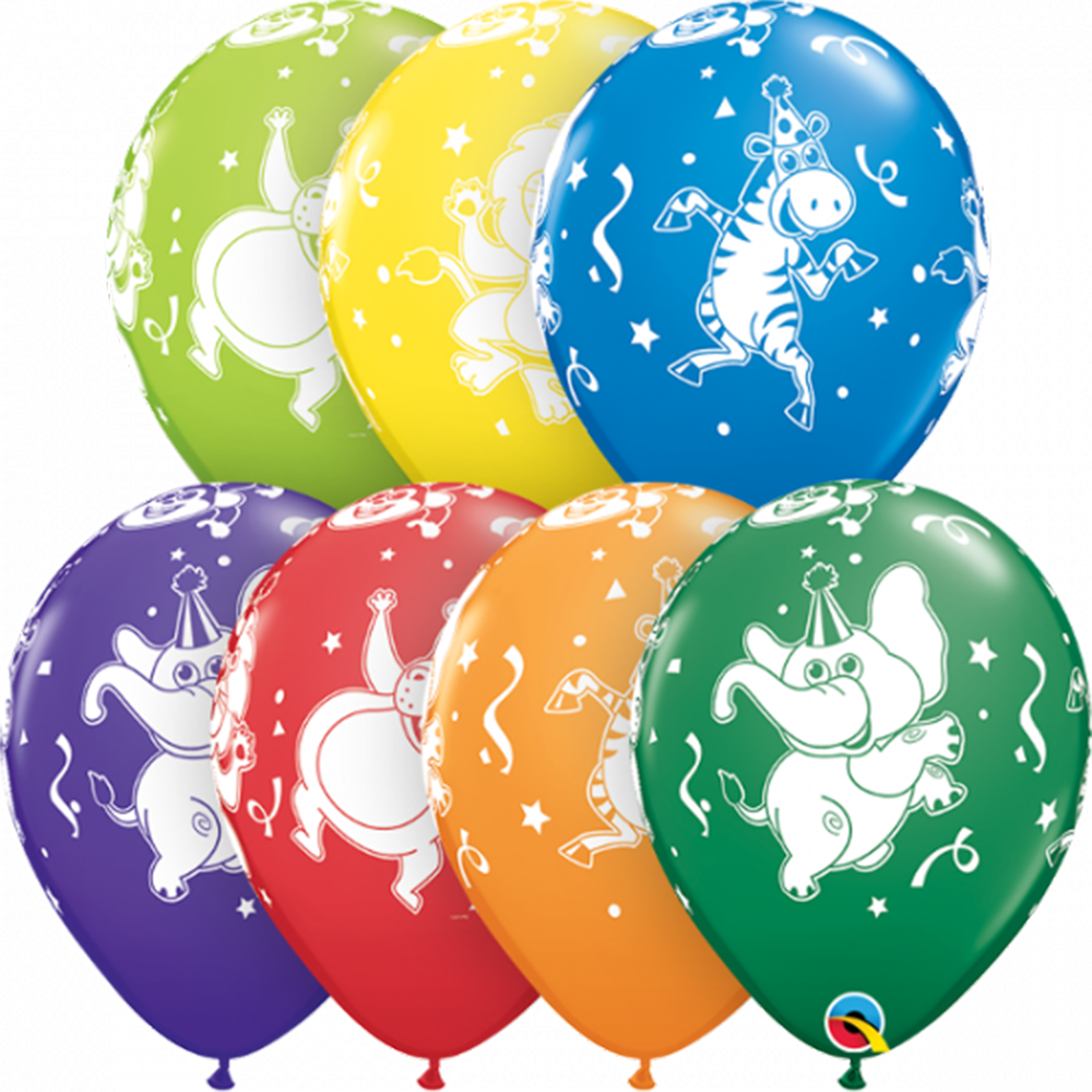 Party Animals Latex 28cm helium balloons with hifloat