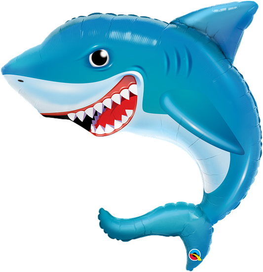 Smiling Shark 92cm foil helium balloon