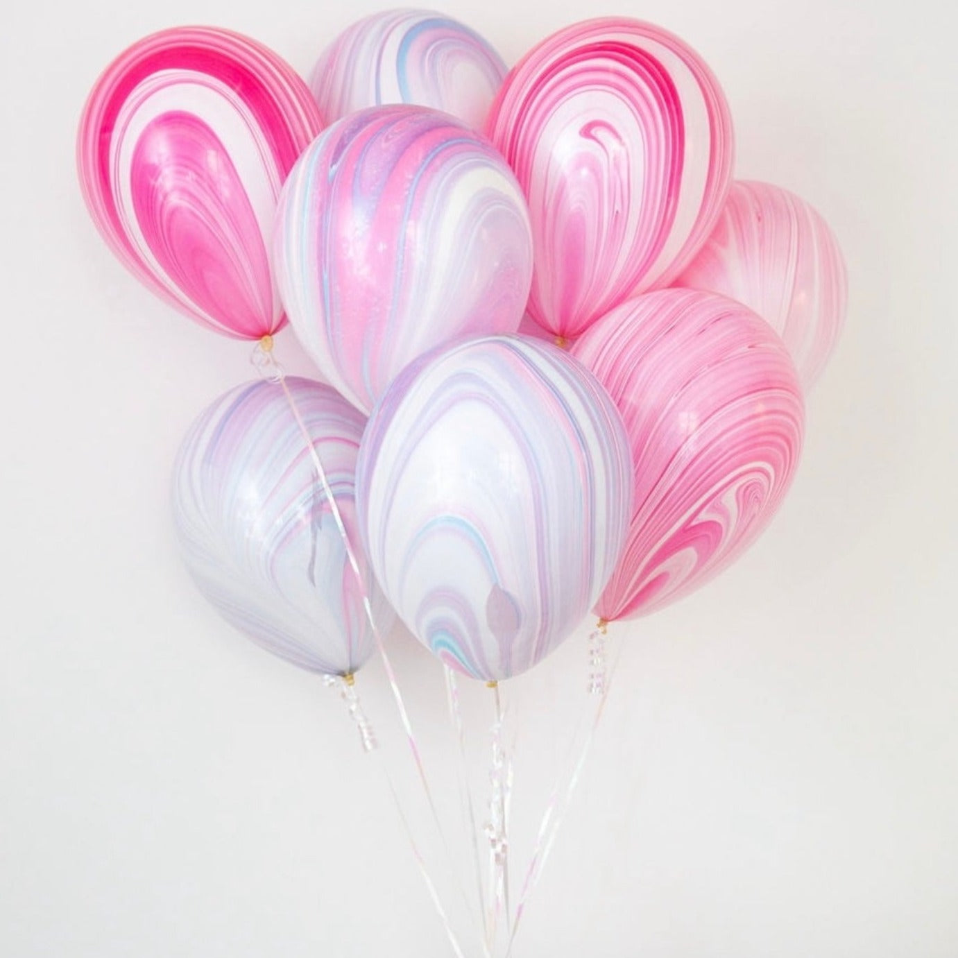 Bunch of marbled agate balloons