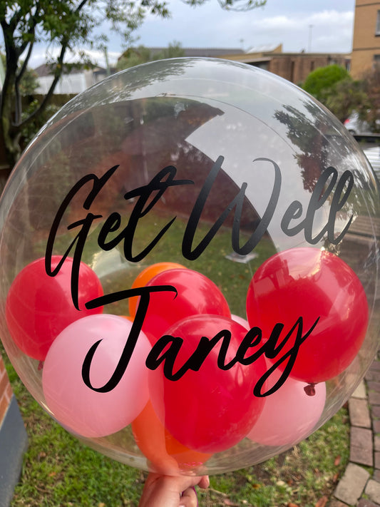 Bubble Balloons - Customised (Clear Bubble Balloon) Well Done