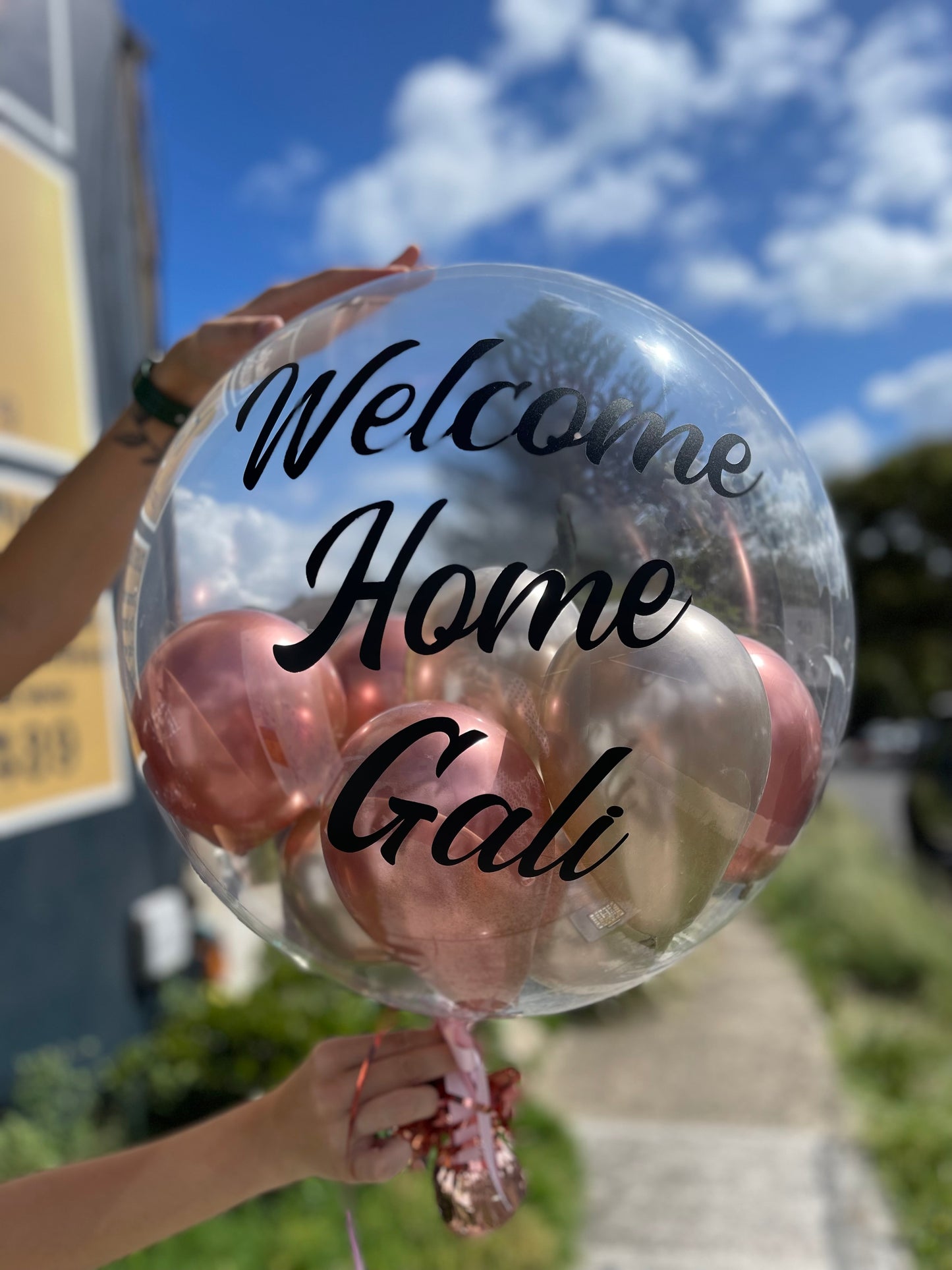 Bubble Balloons - Customised (Clear Bubble Balloon) Welcome Home