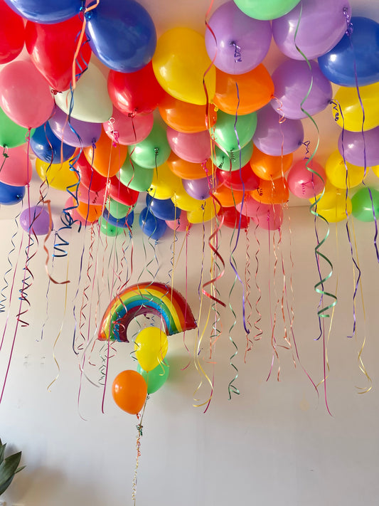 65 Ceiling Balloon with Rainbow Balloon