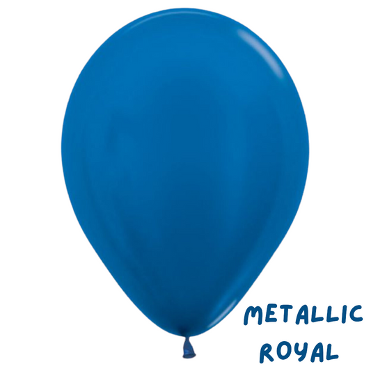 7 x 28cm Metallic Latex Helium Balloons with Hifloat