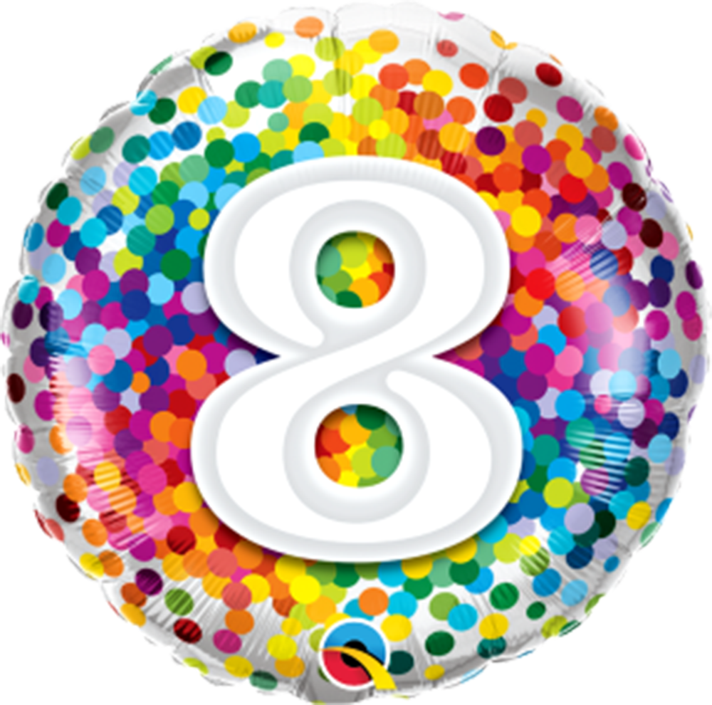 Number 8 - 45cm helium foil balloon