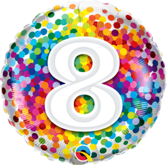 Number 8 - 45cm helium foil balloon