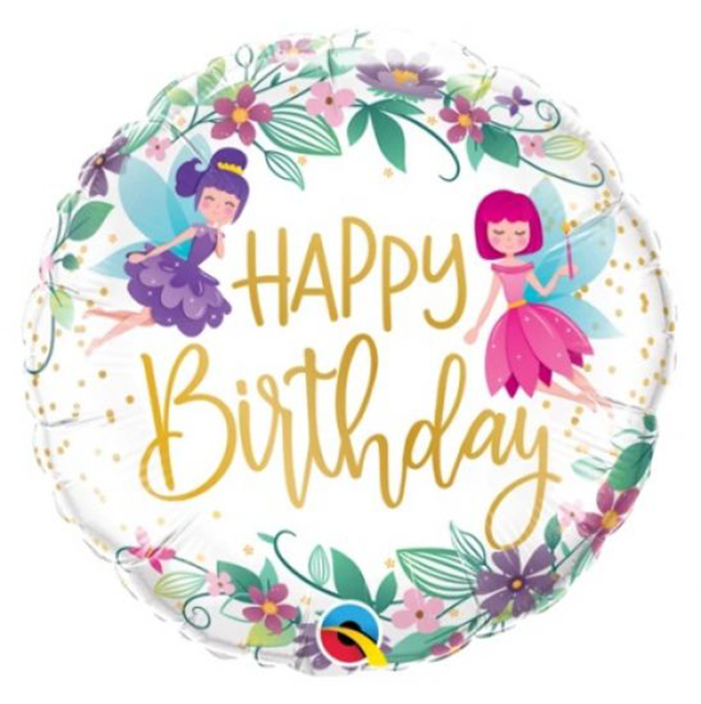 Birthday Wild Flower Fairies 45cm foil balloon