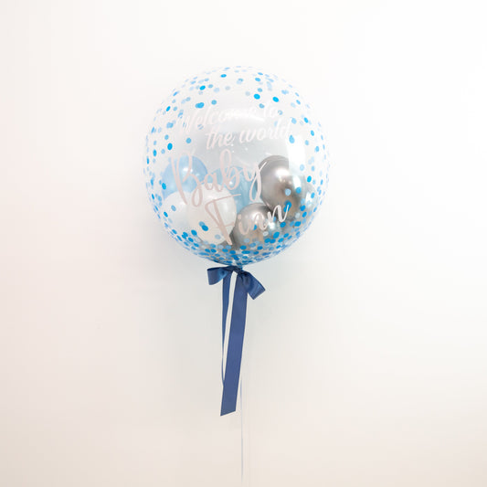 Bubble Balloon - Customised (Blue Confetti Dot)
