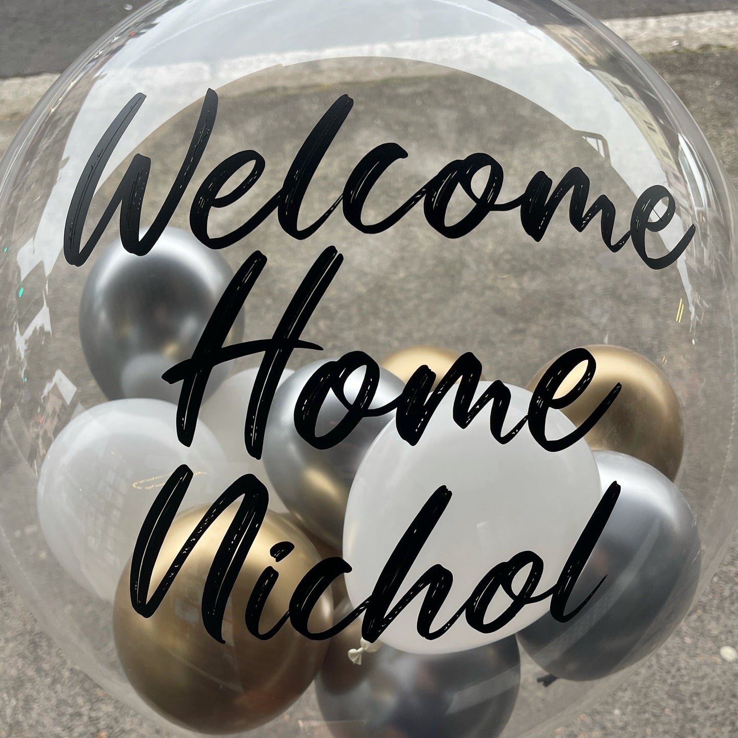 Bubble Balloons - Customised (Clear Bubble Balloon) Welcome Home