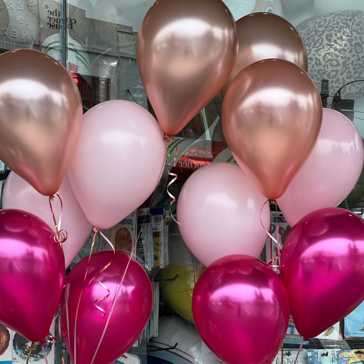 3 shades of pink - 12 x 28cm latex balloons