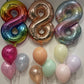 Large Number Balloon and 3 latex balloons