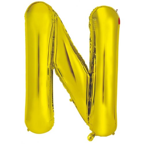 Gold Letter N Balloon - 86cm