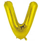 Gold Letter V Balloon - 86cm