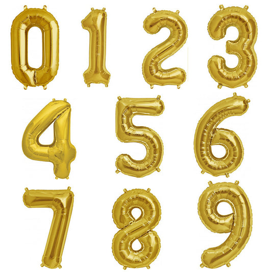 Gold - Large Number 86cm with Helium