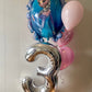 Frozen, large number and 3 latex balloons
