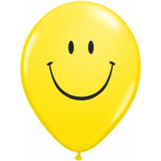 Yellow Smiley Face Latex Balloon